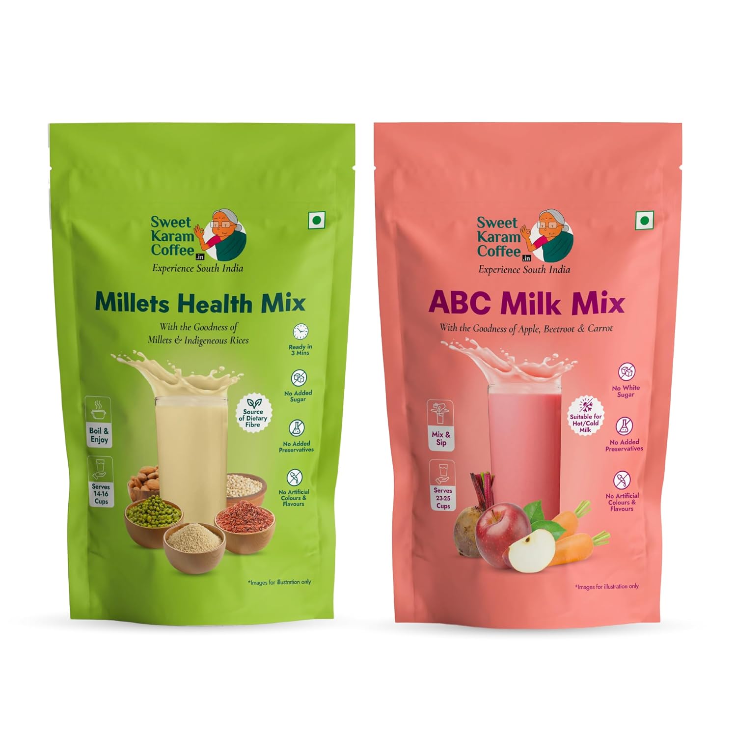 Sweet Karam Coffee ABC Nutri Mix + Millets Health Milk Mixes