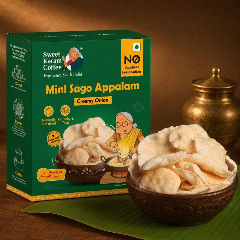 Sweet karam coffee Creamy Onion Papad